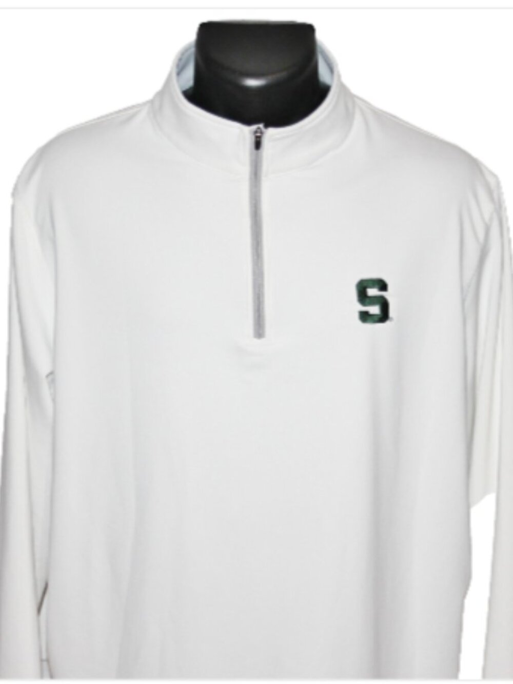 Peter Millar Crown Comfort Michigan State Performance Pullover XL White